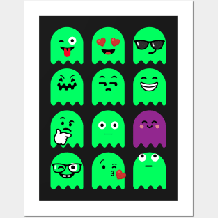 Emoji Faces Ghosts Glow Posters and Art